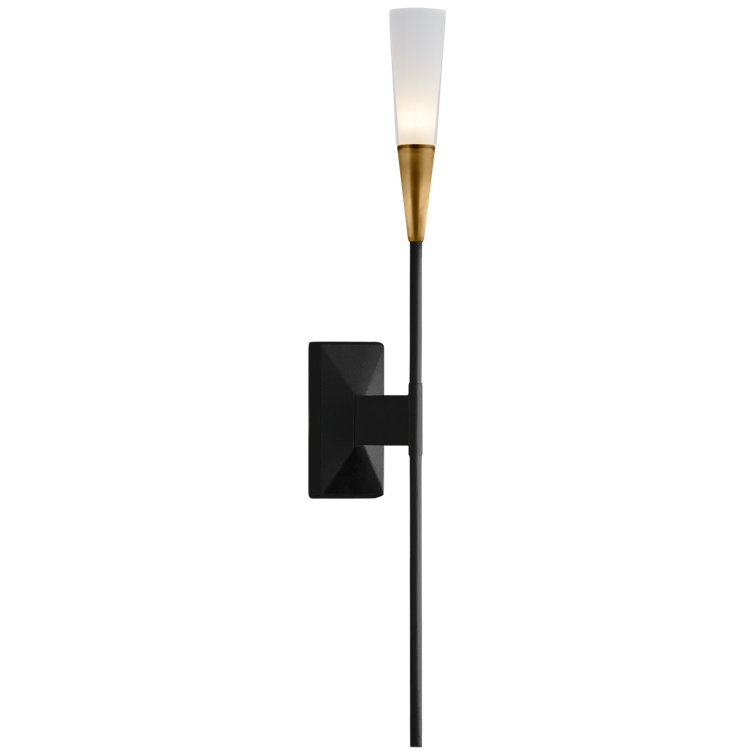 Stellar Matte Black and Brass Dimmable LED Wall Sconce