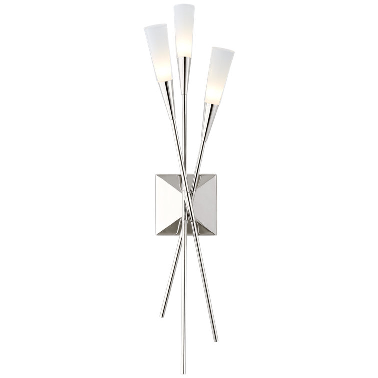 Stellar Triple Tail 24" Polished Nickel LED Wall Sconce