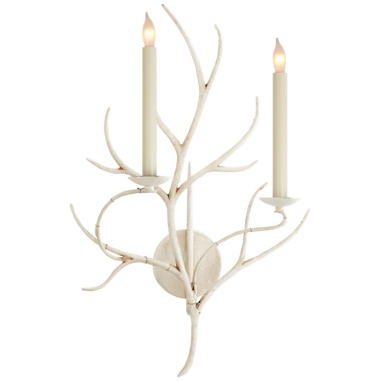Old White Branch 2-Light Candle Wall Sconce