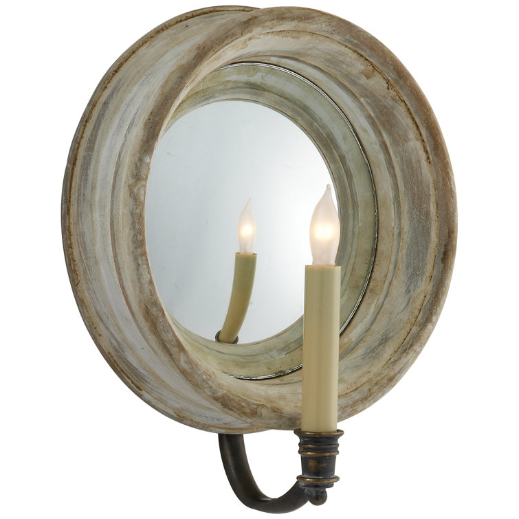 Old White Distressed Rustic Candle Wall Sconce