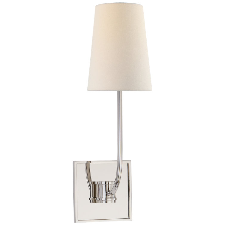 Venini Elegance 15.5" Polished Nickel Linen Shade Wall Sconce