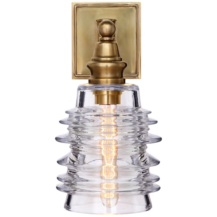 Antique Brass and Glass Outdoor Wall Sconce