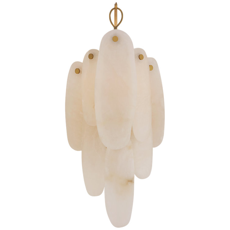 Cora Antique-Burnished Brass Dimmable Sconce with Alabaster Shades