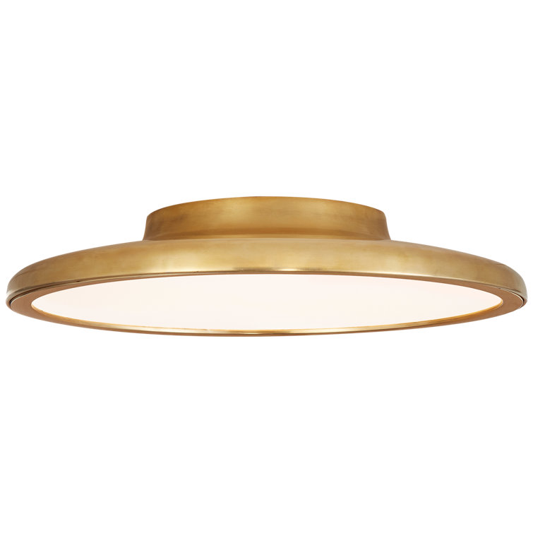 Matte Black and Brass Crystal LED Flush Mount Light