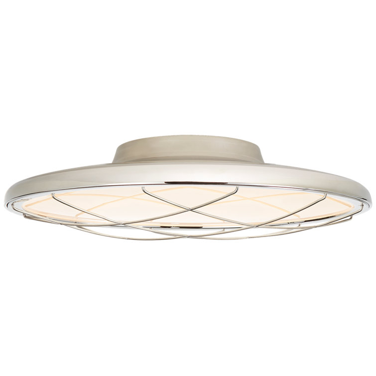 Energetic Geometric Crystal & Nickel 13.75" LED Flush Mount