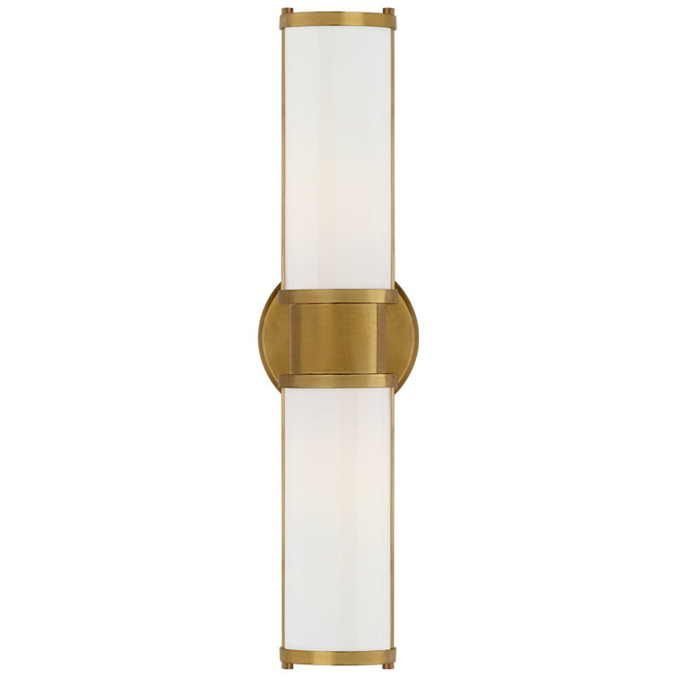 Ralph Lauren Polished Nickel Dimmable Bath Sconce with White Glass