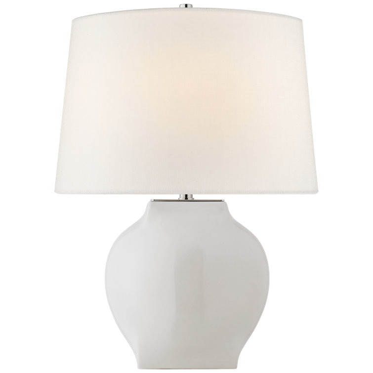 Edison White Ceramic Table Lamp with Linen Shade