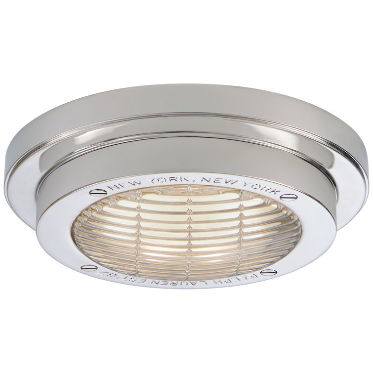 Prismatic Glass LED Flush Mount in Polished Nickel, 4.5"