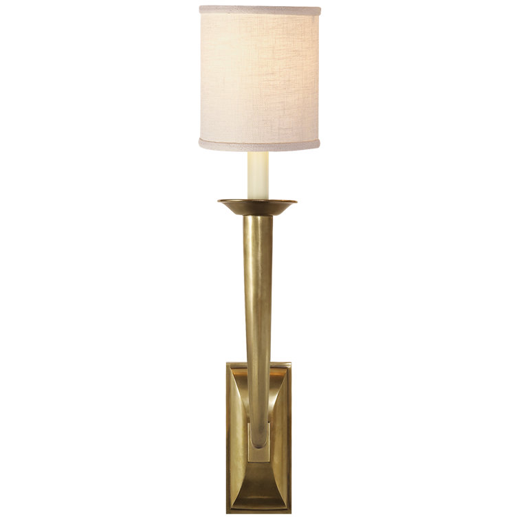 Elegant French Deco 23.5" Brass & Bronze Wall Sconce