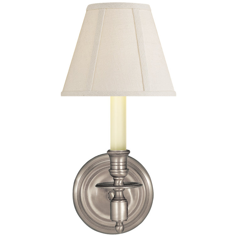 Polished Nickel 12" Dimmable Sconce with Cream Shade