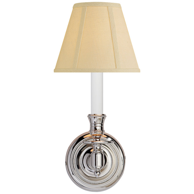 Polished Nickel 12" Dimmable Sconce with Cream Shade