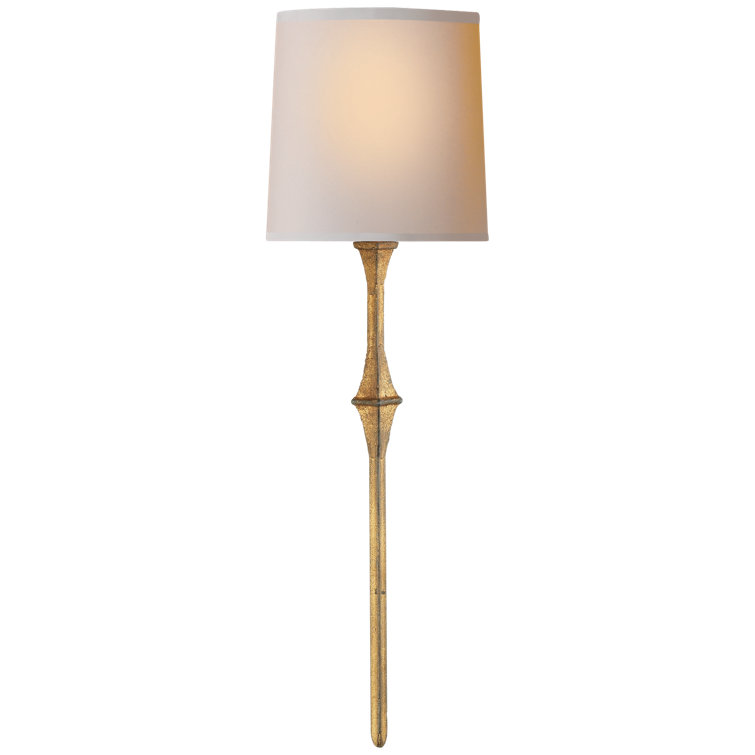 Gilded Iron 19" Dimmable Wall Sconce with Paper Shade