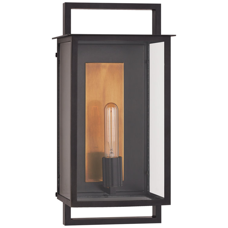 Halle 18" Black Iron Outdoor Wall Lantern
