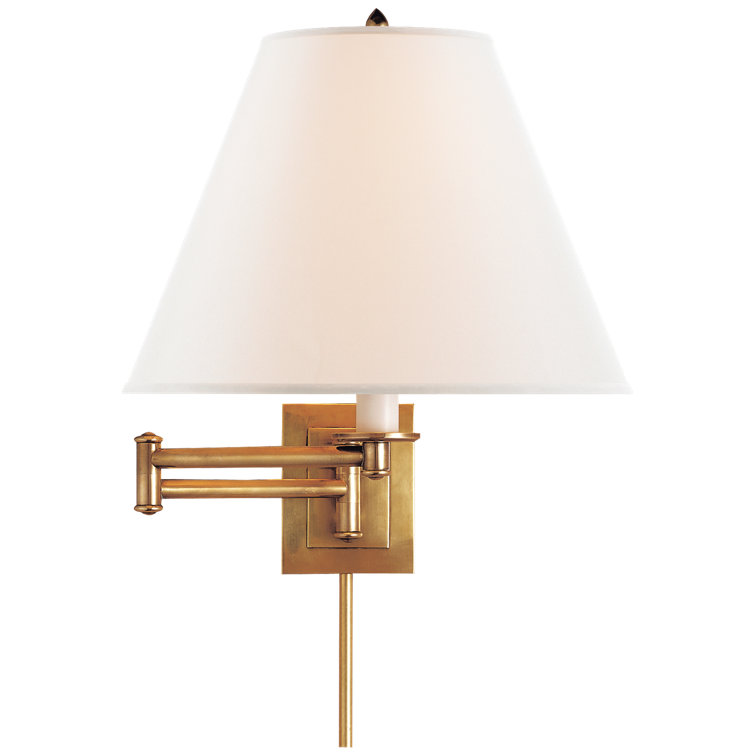 Primitive Adjustable Swing Arm Wall Light in Hand-Rubbed Antique Brass