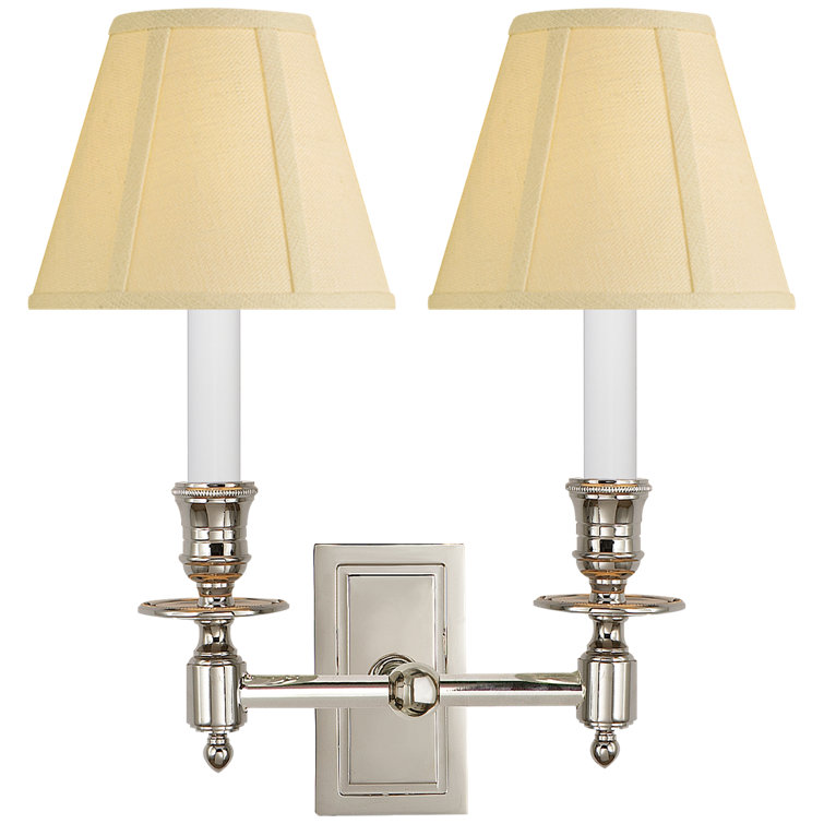 Elegance 12" Dimmable Nickel Direct Wired Sconce with Linen Shade