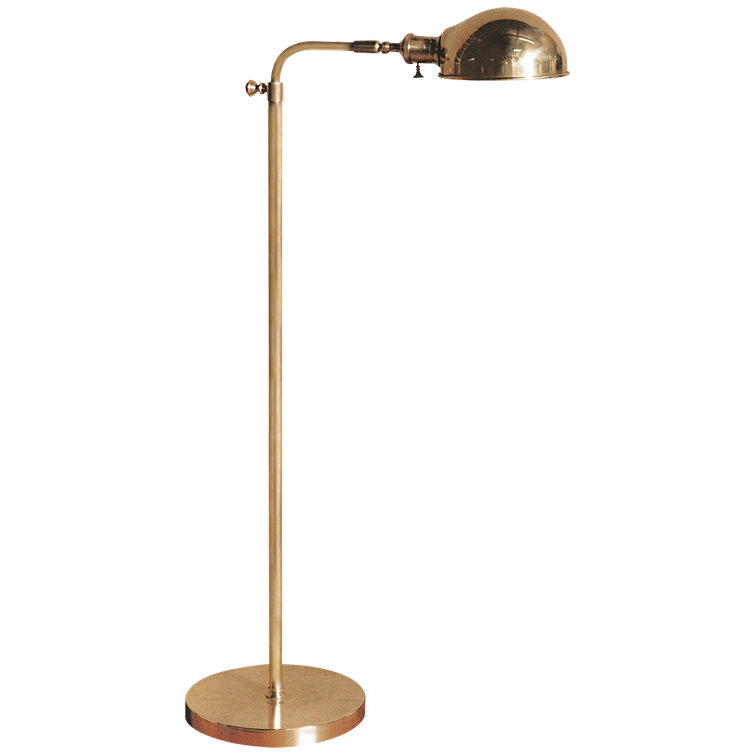 Hand-Rubbed Antique Brass Adjustable Pharmacy Floor Lamp
