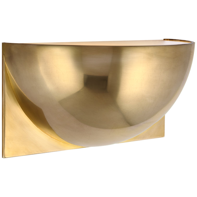Dimmable Brass Half Moon LED Wall Sconce