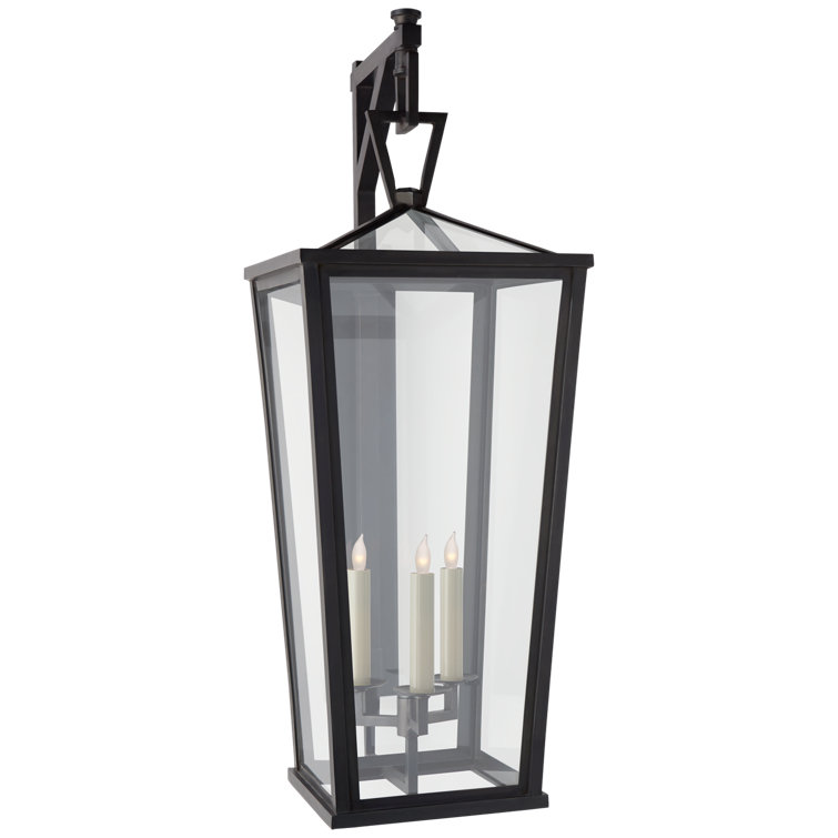 Dimmable Bronze and Black Tall Outdoor Lantern