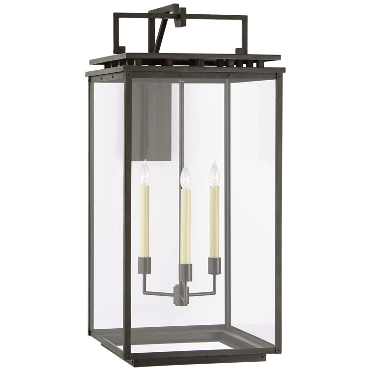 Chapman & Myers Dimmable Iron Black Lantern Wall Sconce
