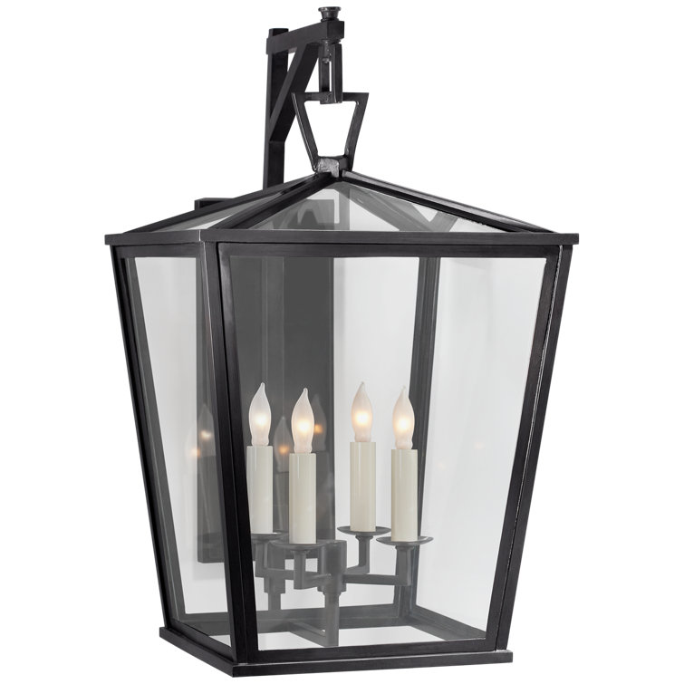Darlana Bronze and Black Lantern-Style Sconce, 21.25" H