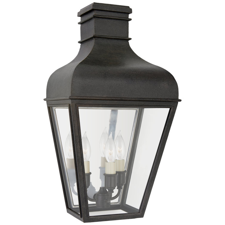 Elegant Black Iron Lantern Wall Light with Dimmable Feature