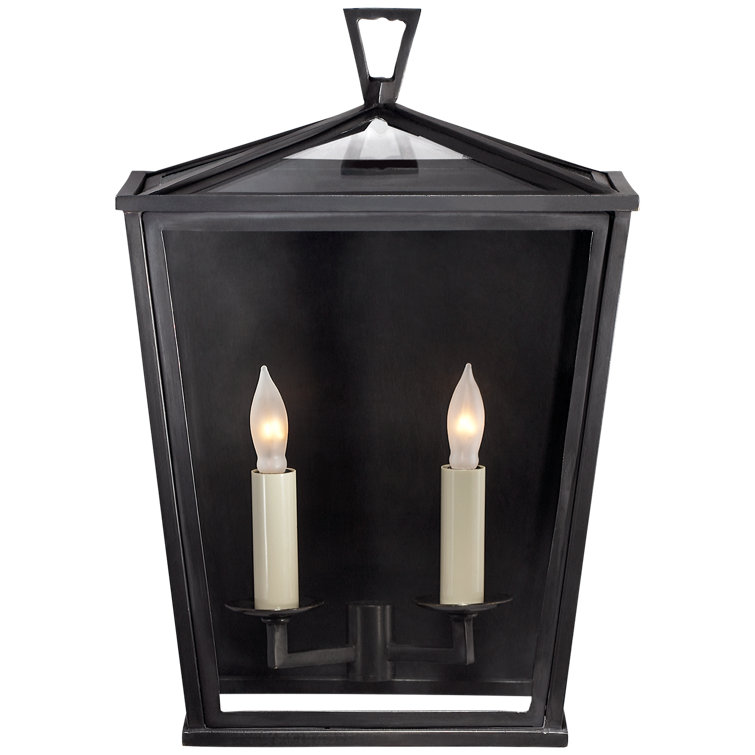 Bronze and Black 18.5" Lantern-Style Wall Sconce