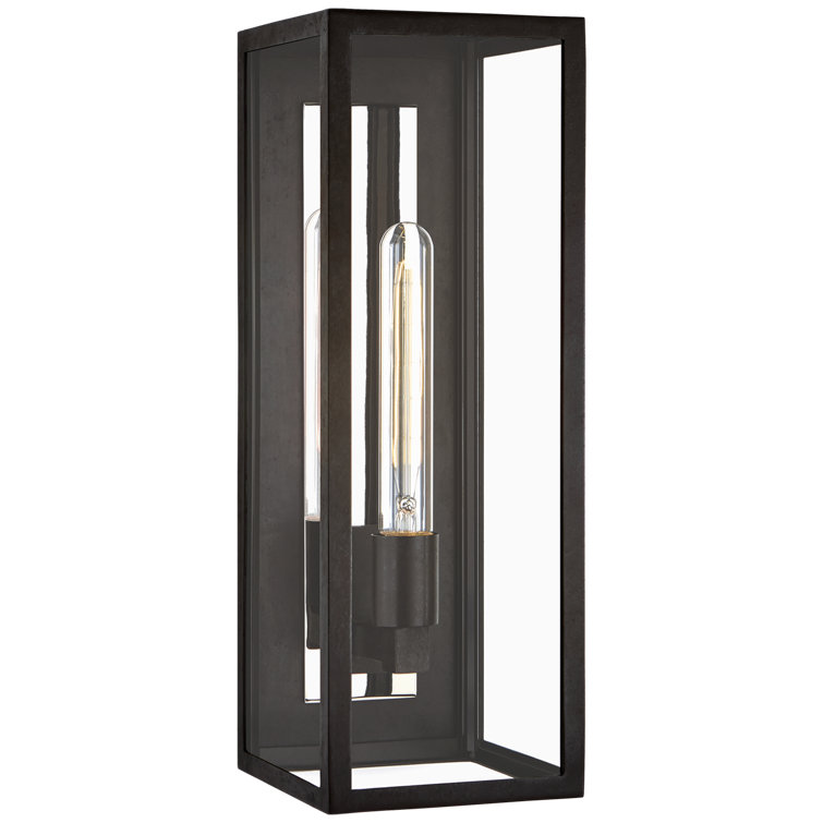 Aged Iron Black Dimmable Lantern Wall Sconce