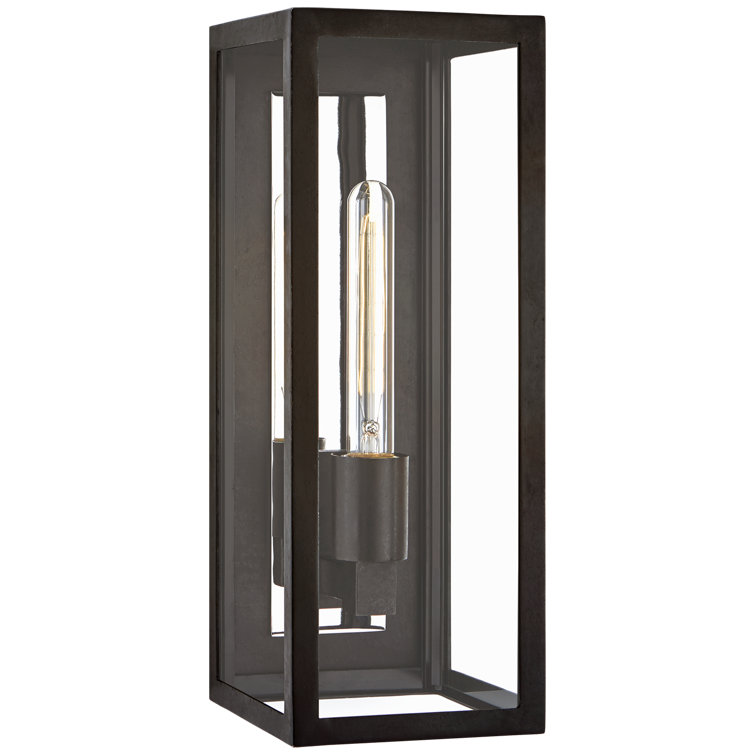 Eldridge 16" Black Iron Lantern-Style Dimmable Sconce