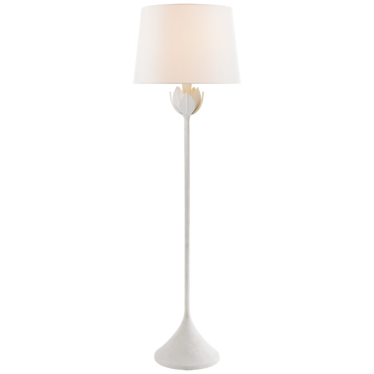 Alberto Edison-Style Adjustable 60" Outdoor Floor Lamp in Plaster White