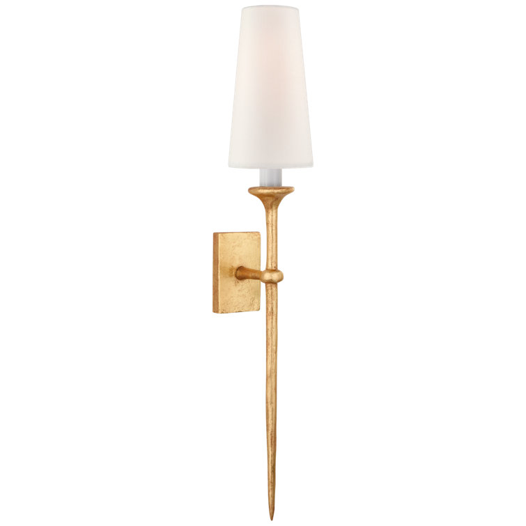 Iberia Antique Gold Leaf Dimmable Wall Sconce, 26.5" Height