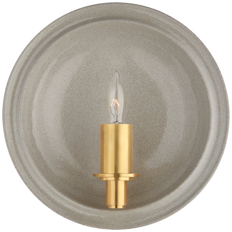 Shellish Gray Ceramic Dimmable Candle Wall Sconce