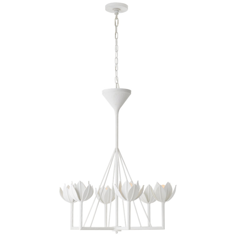 White Crystal Candle 6-Light Chandelier