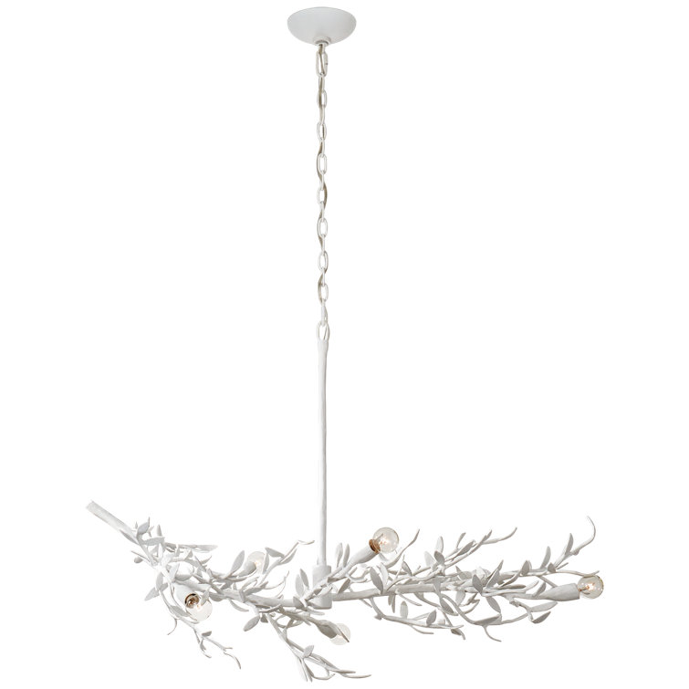 Mandeville Plaster White Crystal Branch-Style Chandelier