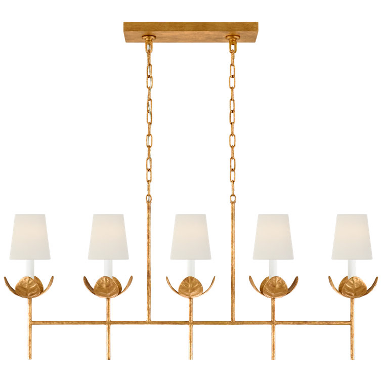White Crystal Plug-in Candle Chandelier, 50.5" Length