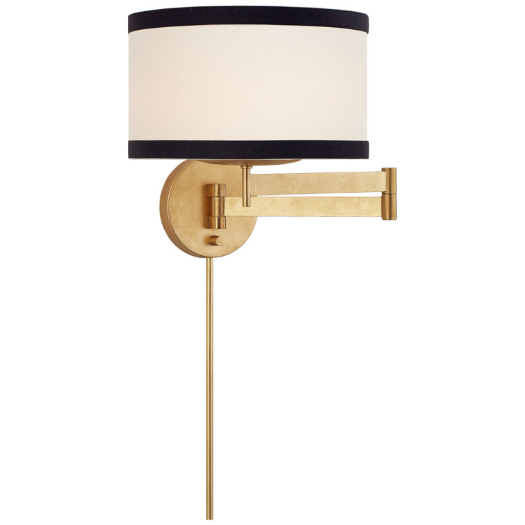 Elegant Adjustable Black and Gold Swing Arm Wall Sconce