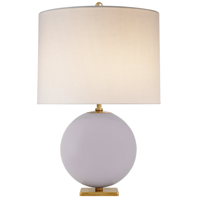 Edison Lilac Glass Outdoor Table Lamp with Brass Accents