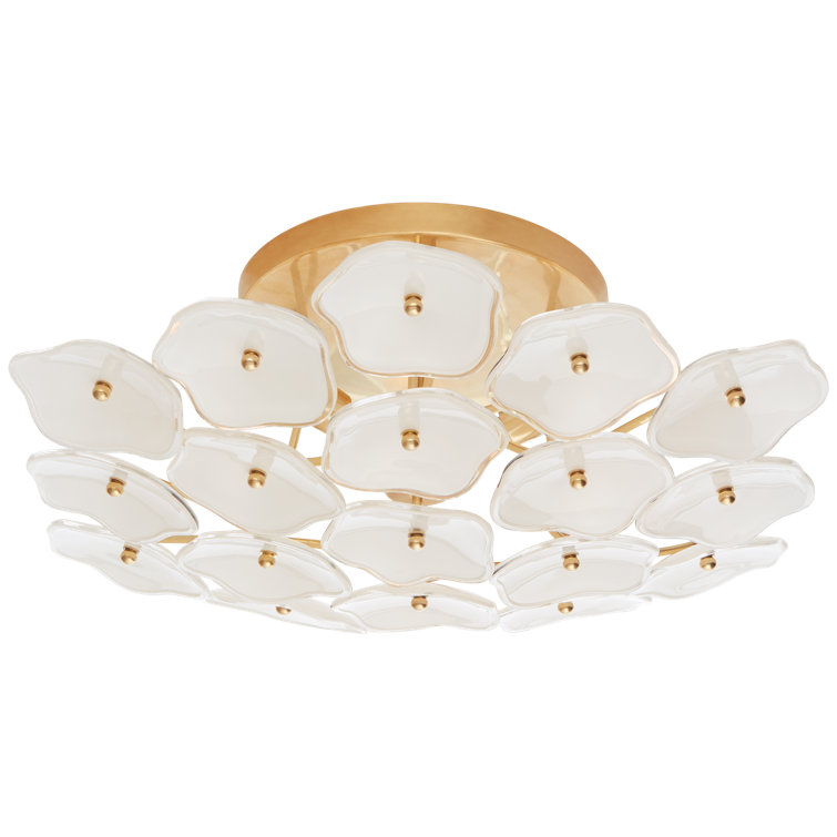 Leighton Clear Soft Brass 3-Light Indoor/Outdoor Flush Mount