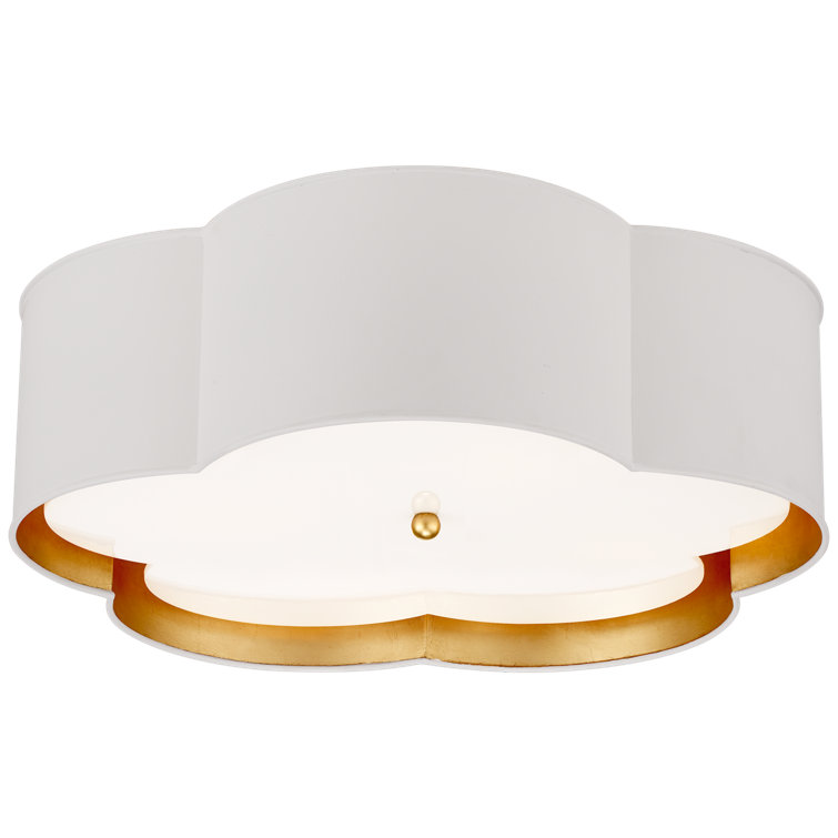 Elegant White and Gild Crystal LED Indoor/Outdoor Flush Mount