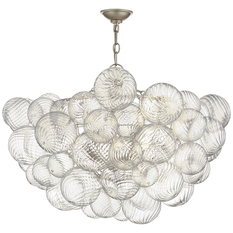 Talia White Swirled Glass 8-Light Candle Chandelier