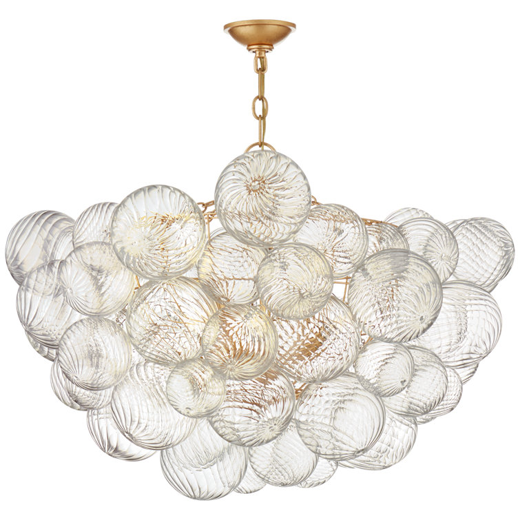 Talia Gilded 24" Swirled Glass 8-Light Chandelier