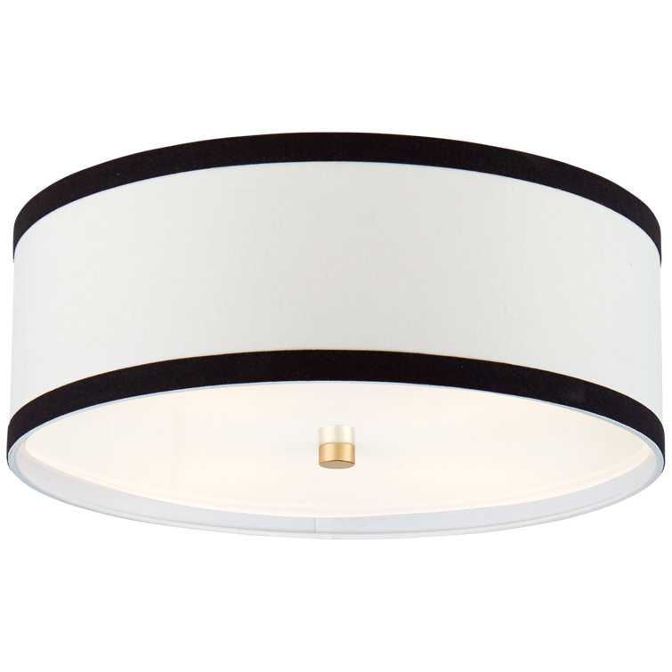 Walker Indoor/Outdoor Drum Flush Mount in Clear Black and Cream