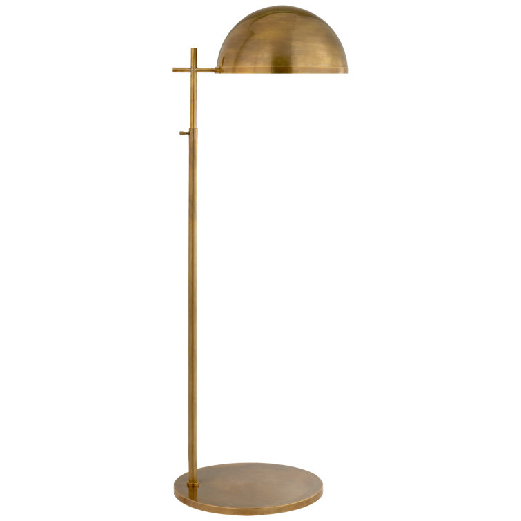 Elegant Adjustable Dulcet Floor Lamp in Antique-Burnished Brass