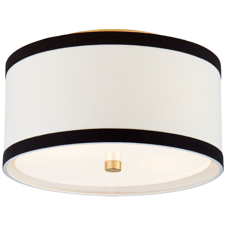 Preppy Tailored Drum Shade Ceiling Light in Silver Gild