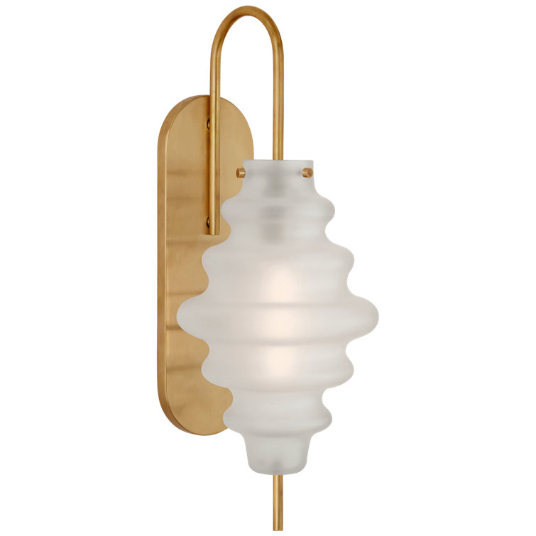Elegante Bronze Dimmable Sconce with Volcanic Glass Shade, 17.5"