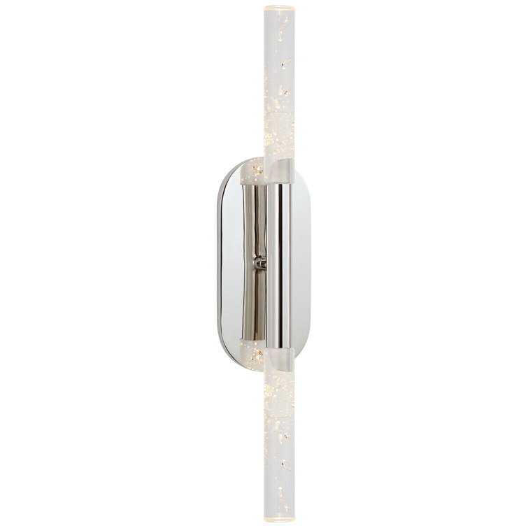 22" Polished Nickel Cylinder Outdoor Vanity Light