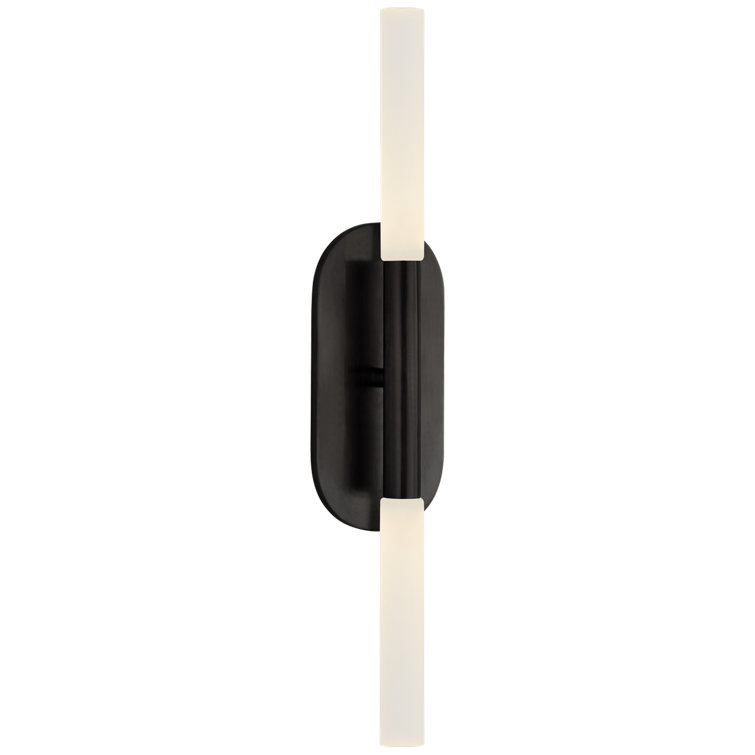 Rousseau Slim Bronze and Black LED Outdoor Vanity Light