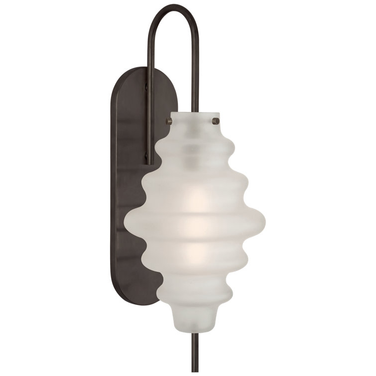 Tableau Bronze 17.5" Dimmable Wall Sconce with Volcanic Glass Shade