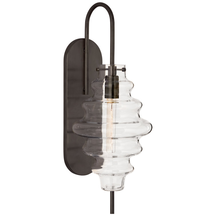 Bronze and Clear Glass Dimmable Wall Sconce
