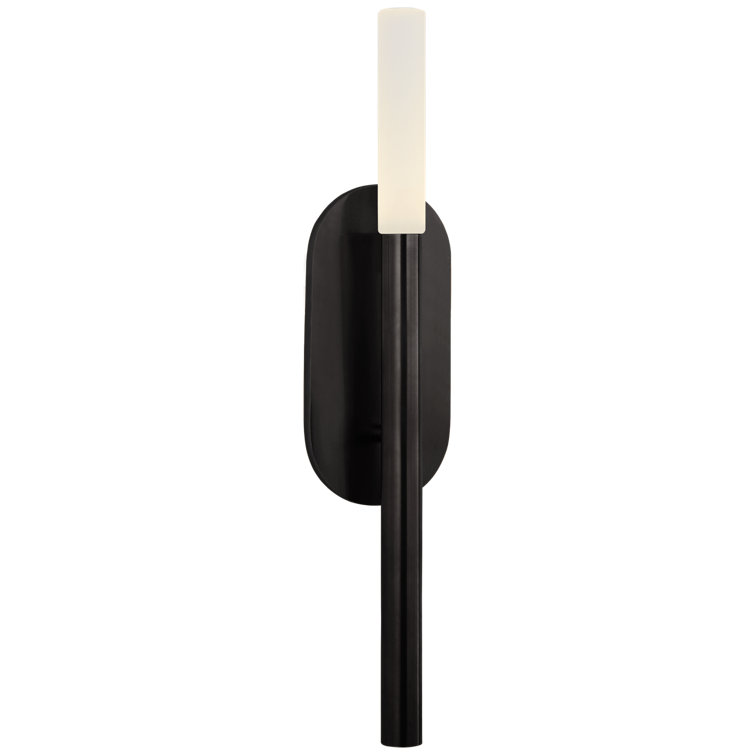 Bronze and Black LED Outdoor Wall Sconce with Etched Crystal
