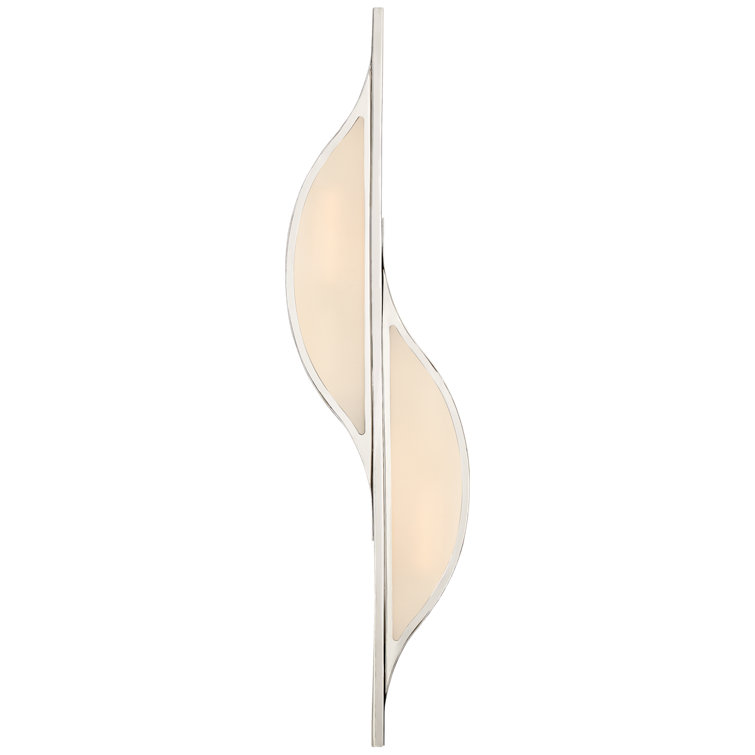 Polished Nickel 24.5" Modern Curved Wall Sconce